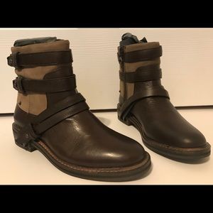 NEW DOLCE VITA LEATHER/TEXTILE ANKLE RIDING BOOTS